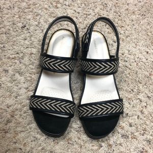 Katherine Kelly sandals, black/tan, size 9M